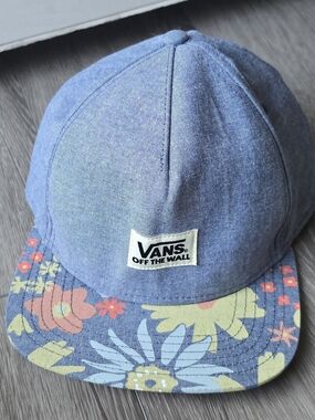 Vans Off The Wall Chambray Floral Snapback Cap Women's Boho Skate Hat